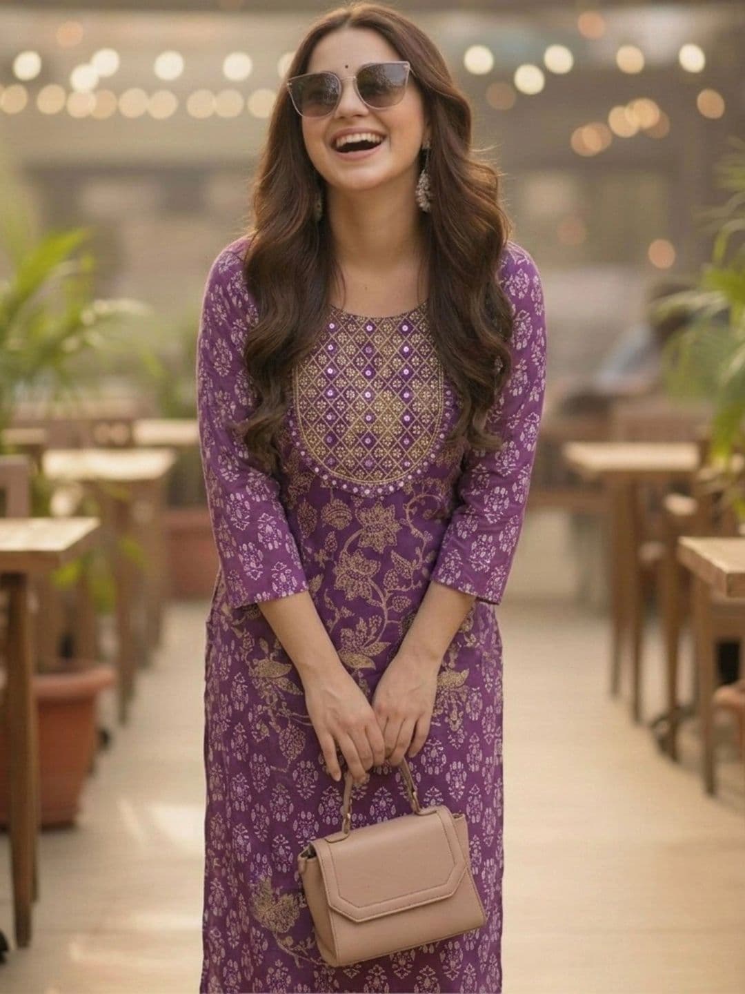 Pjyot by surhi Women Floral Embroidered Thread Work Kurta - view 1