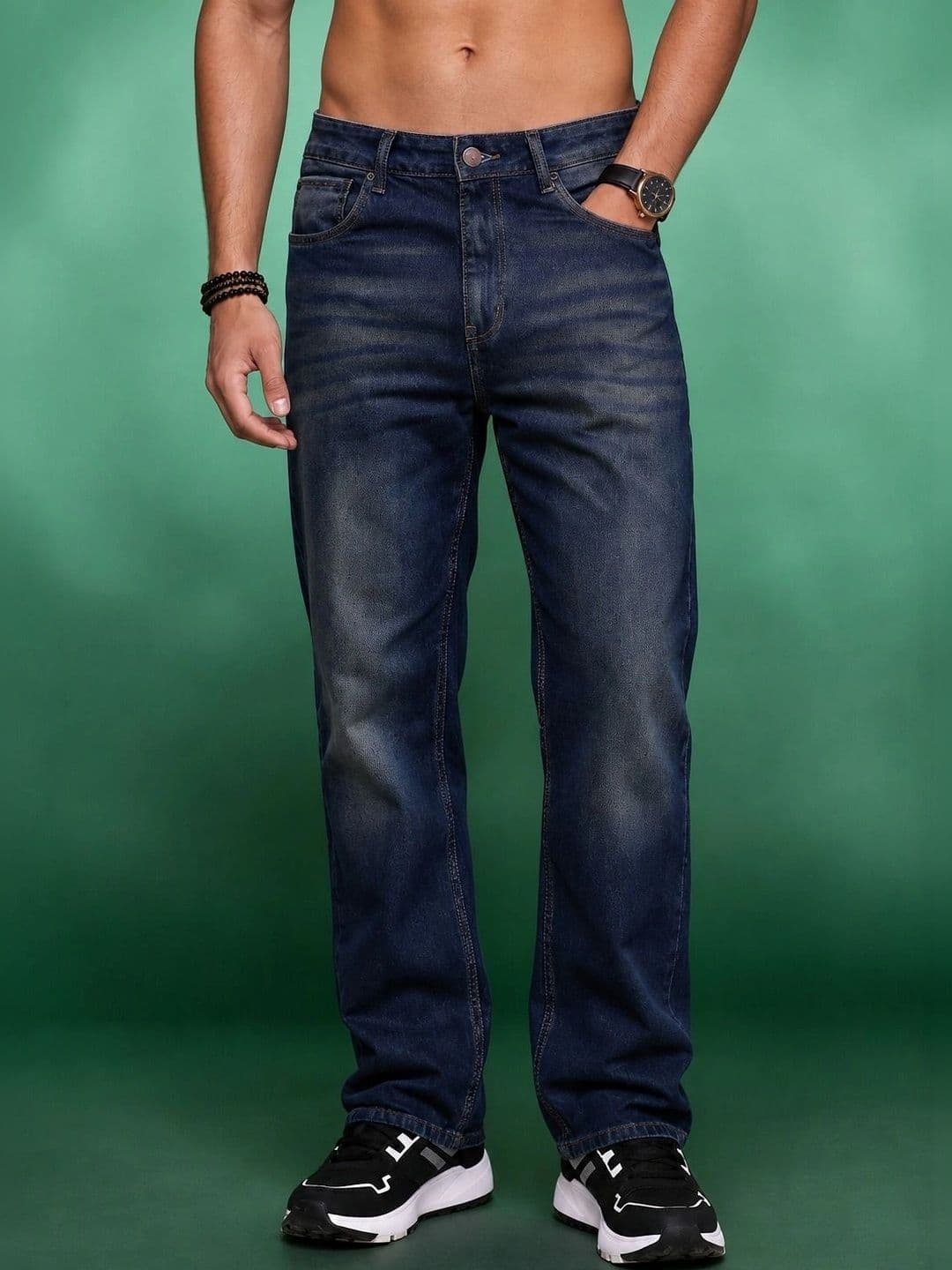 Roadster Men Jean Straight Fit Mid-Rise Stretchable Jeans - view 1