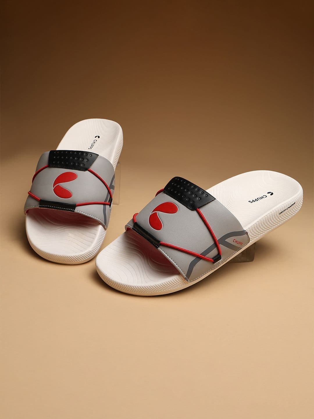 CHUPPS Men Grey White Magnum Orthopedic Sliders - view 1