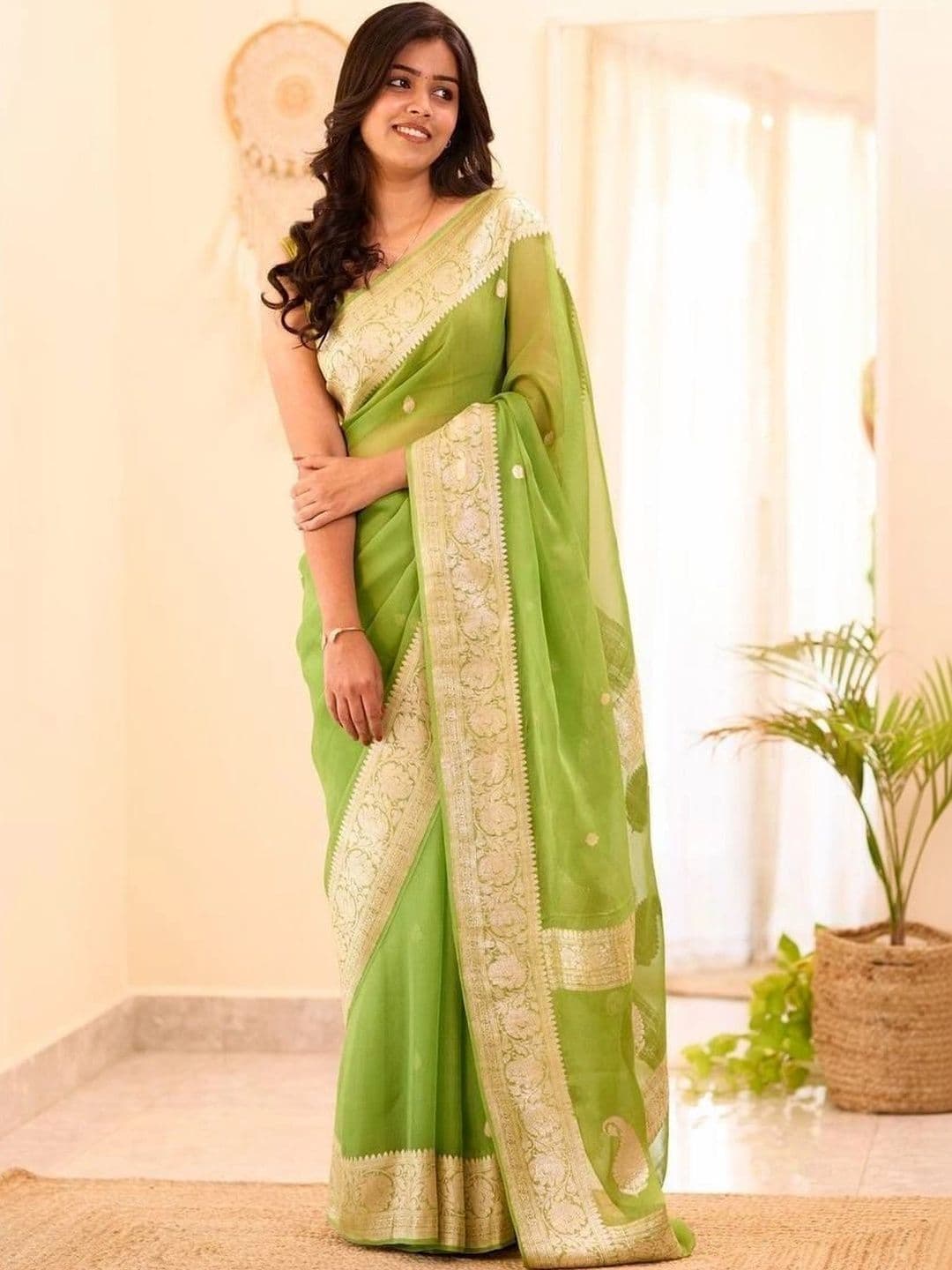 ADIANADI Zari Silk Cotton Banarasi Saree - view 1