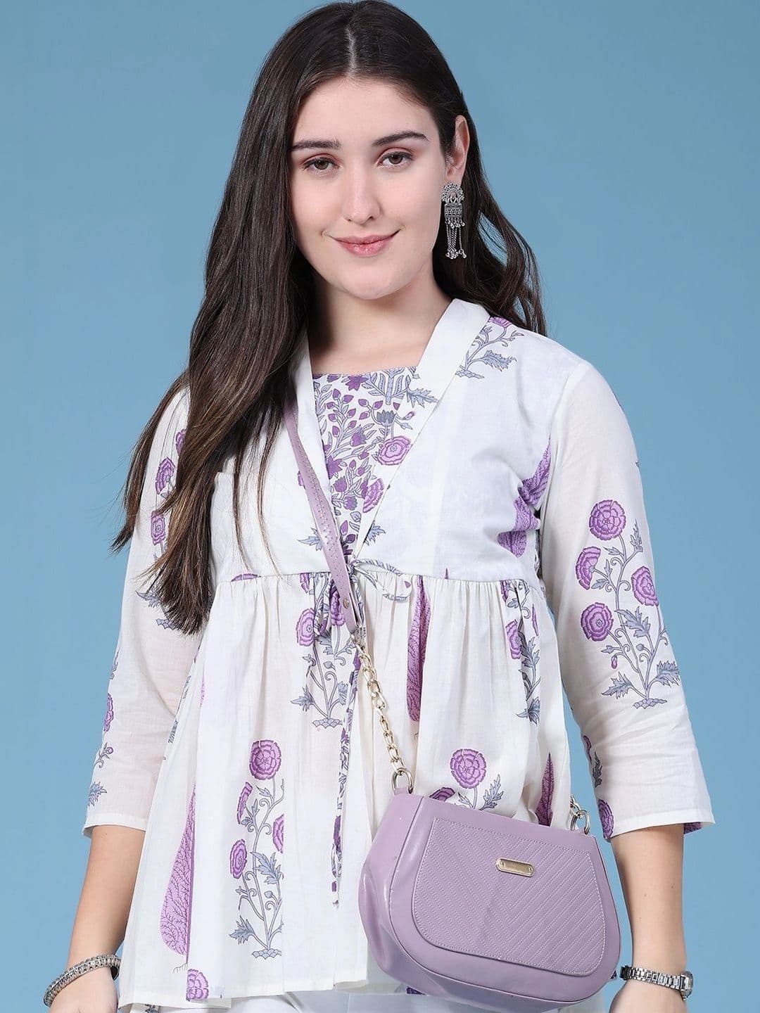 LIMEROAD Floral Printed Empire Kurti - view 1