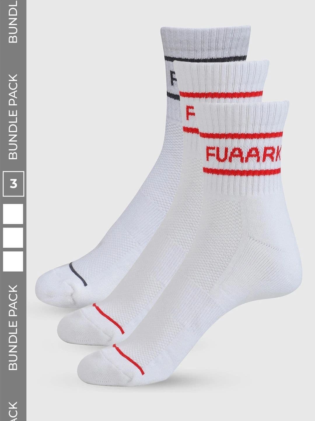 FUAARK Unisex Pack of 3 Cotton Assorted Striped Above Ankle Socks - view 1