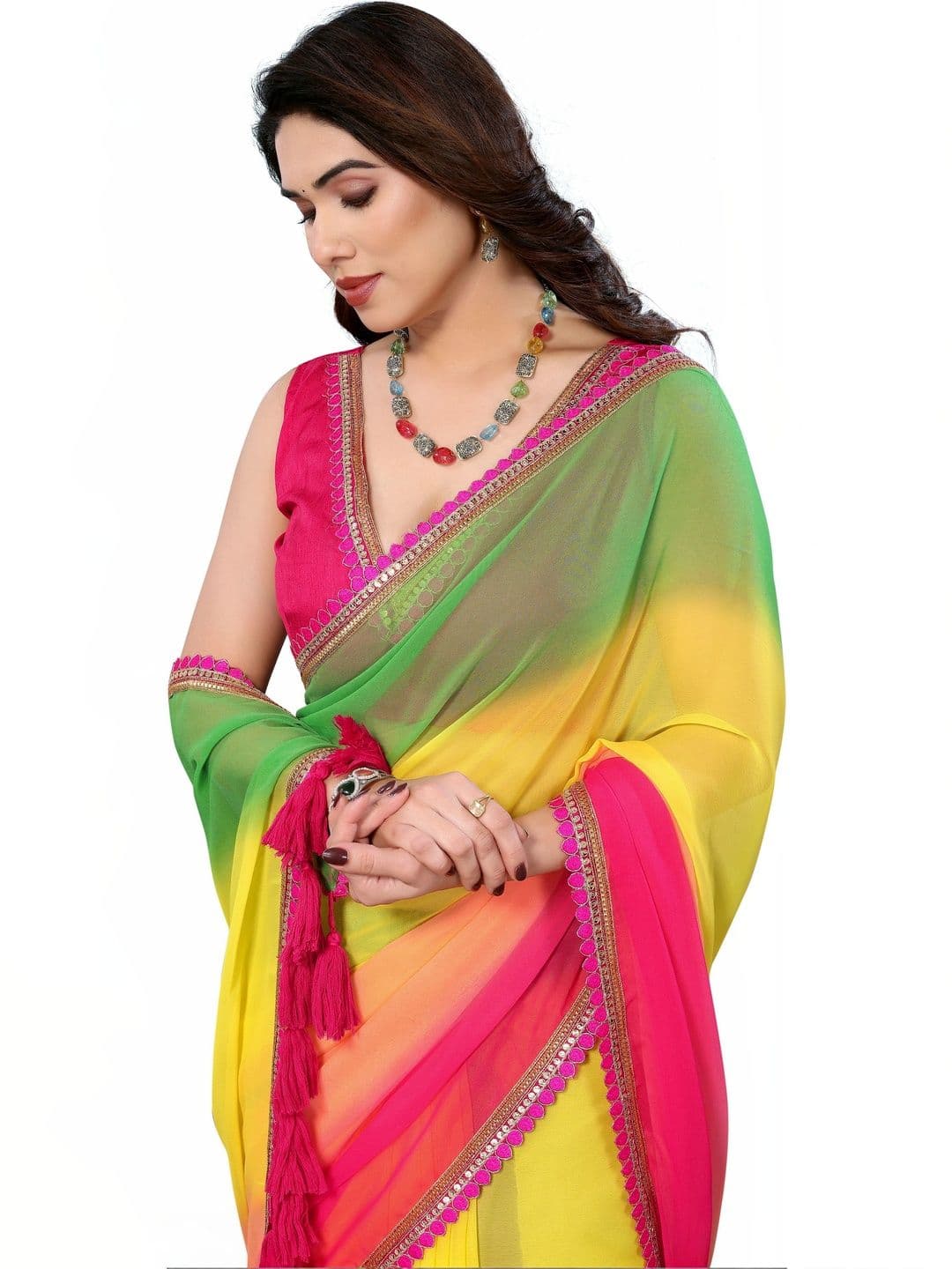 Meet Trendz Ombre Jute Silk Saree - view 1