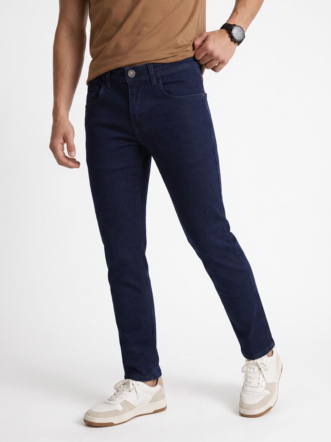 Peter England Men Tapered Fit Stretchable Jeans - view 1