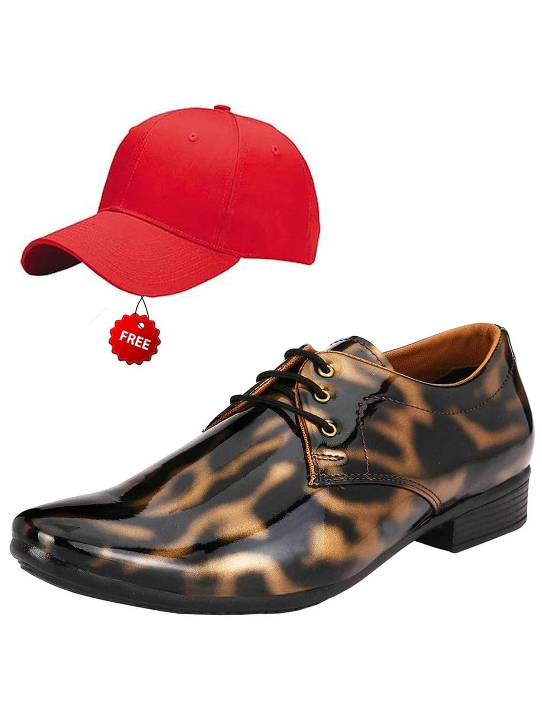 Vitoria Men Textured Pointed Toe Lace-Ups Derbys Formal Shoes With Cap - view 1