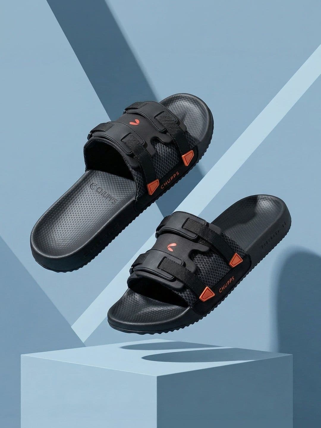 CHUPPS Men Black Pro Ergo-X Orthopedic Sliders - view 1