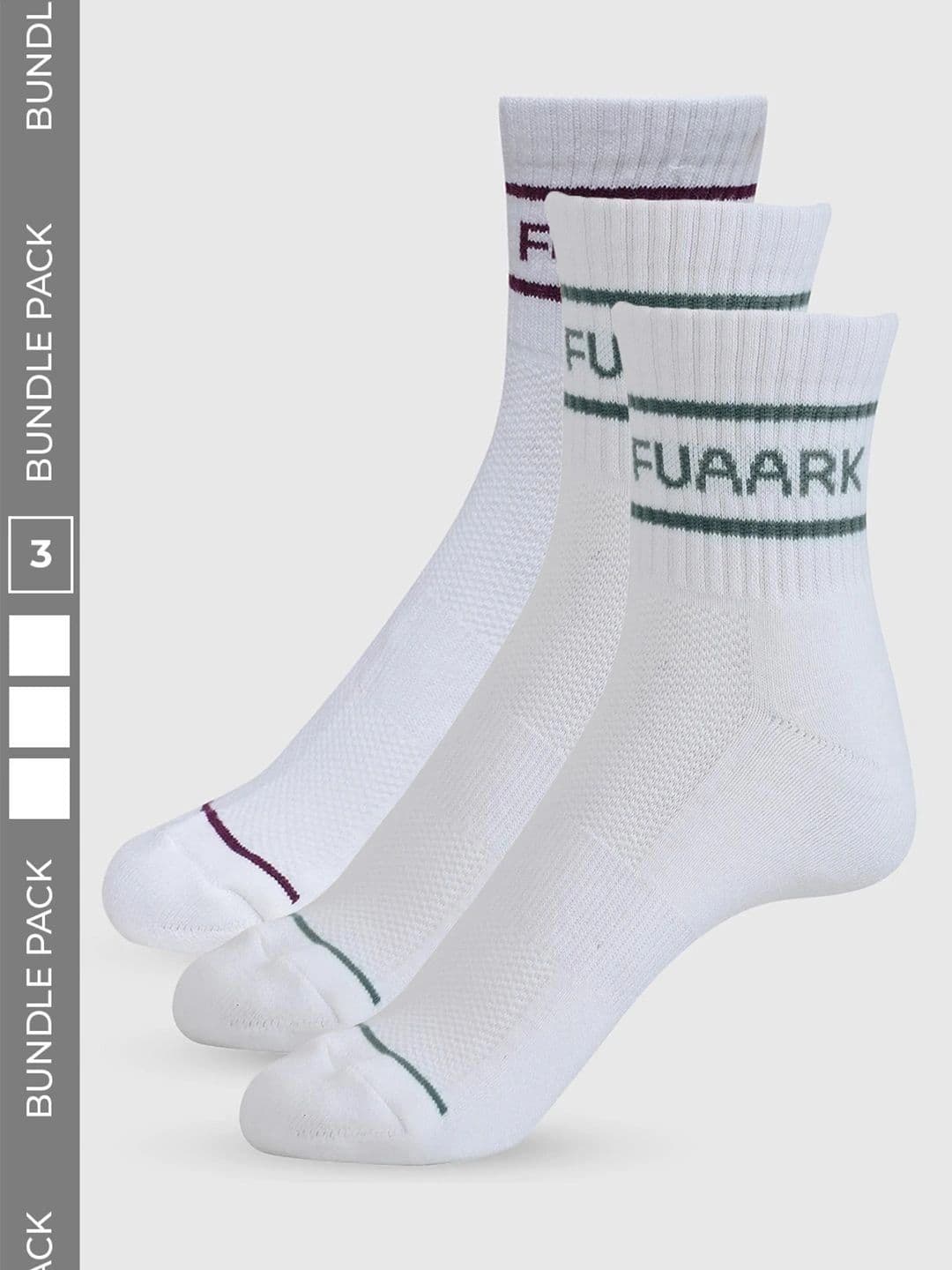 FUAARK Unisex Pack of 3 Cotton Assorted Patterned Above Ankle Socks - view 1