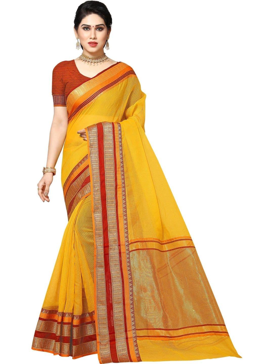 Sangria Woven Design Zari Designer Kota Saree - view 1