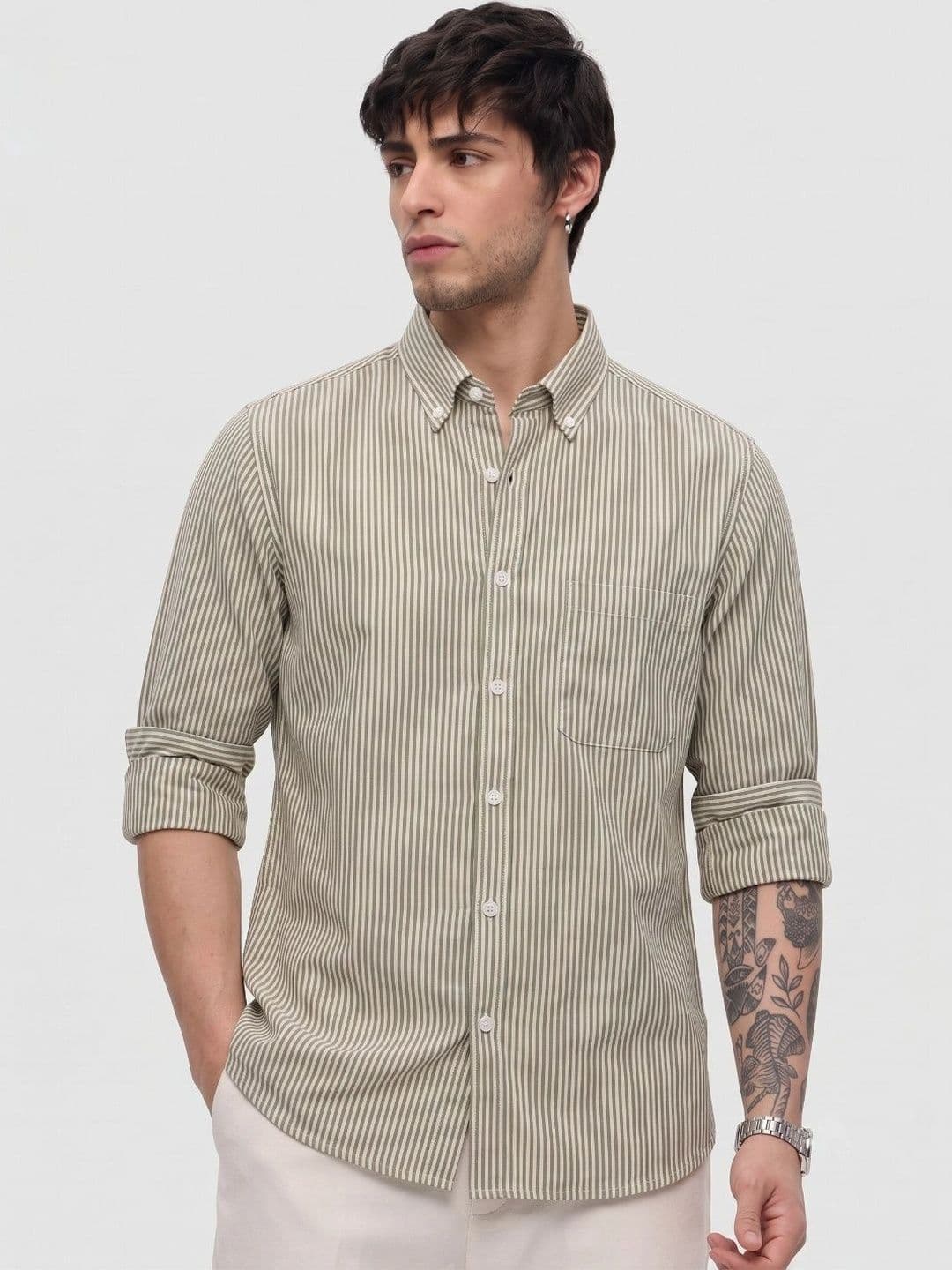 HENSHIKA Men Standard Striped Casual Shirt - view 1
