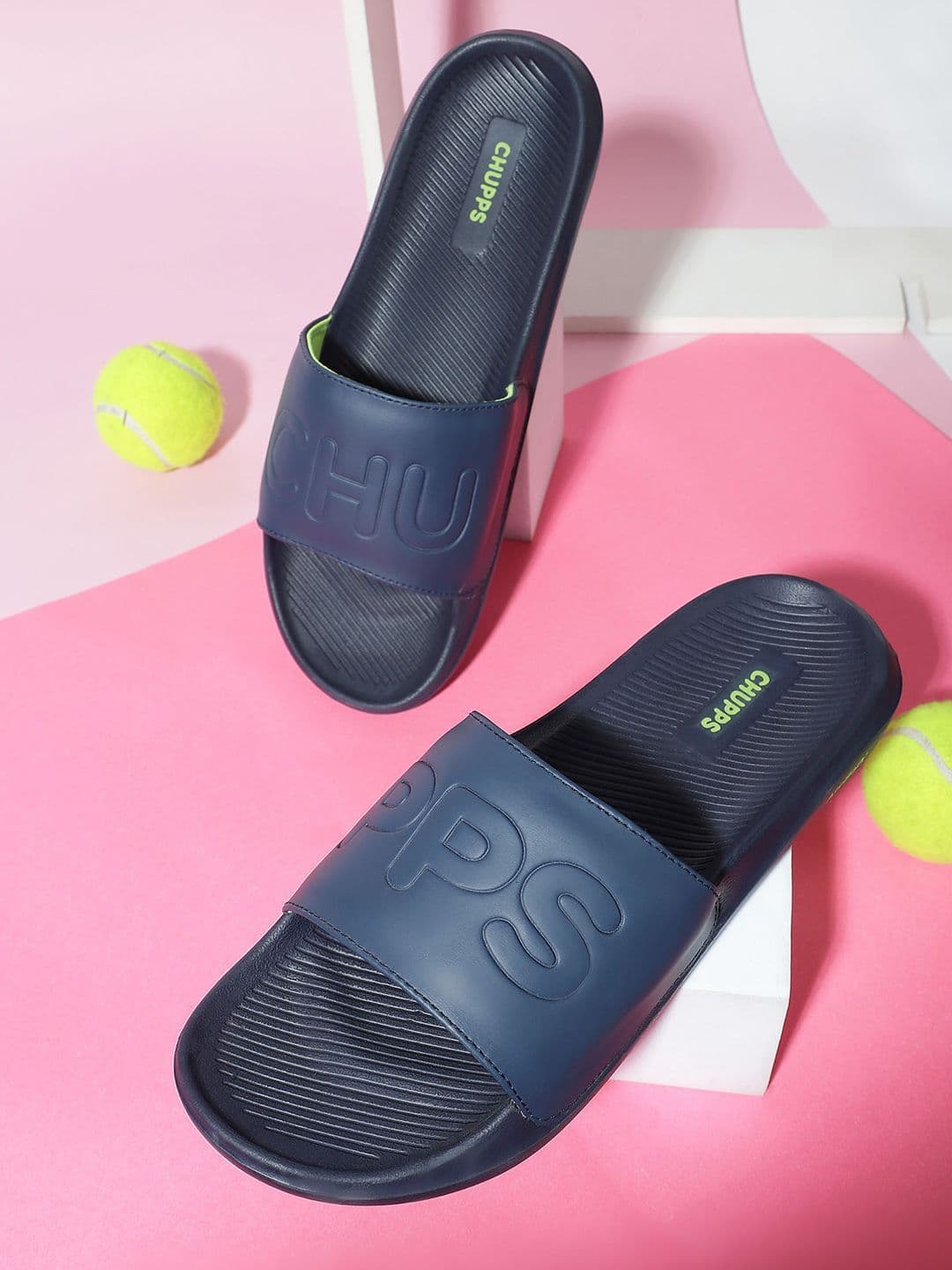 CHUPPS Men Navy Blue Pure Airsoft Orthopedic Sliders - view 1
