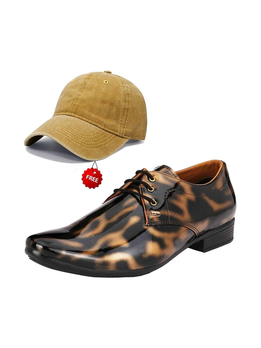 Vitoria Men Textured Pointed Toe Lace-Ups Derbys Formal Shoes With Cap - view 1