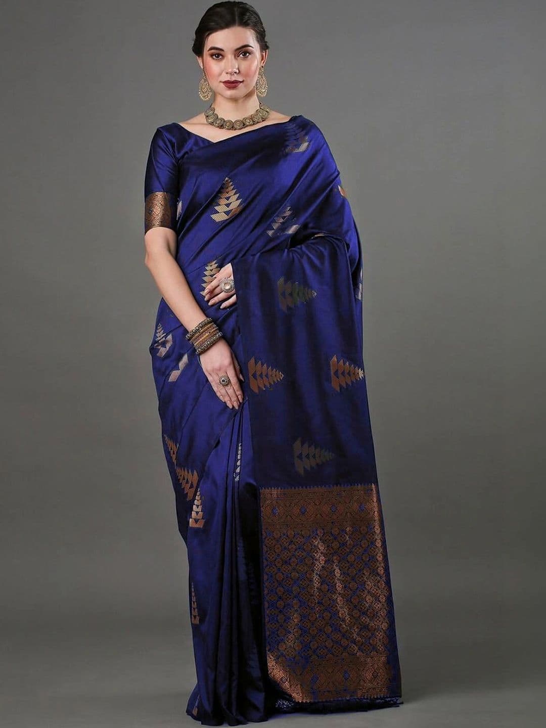 JIVUBA Woven Design Zari Art Silk Designer Banarasi Saree - view 1