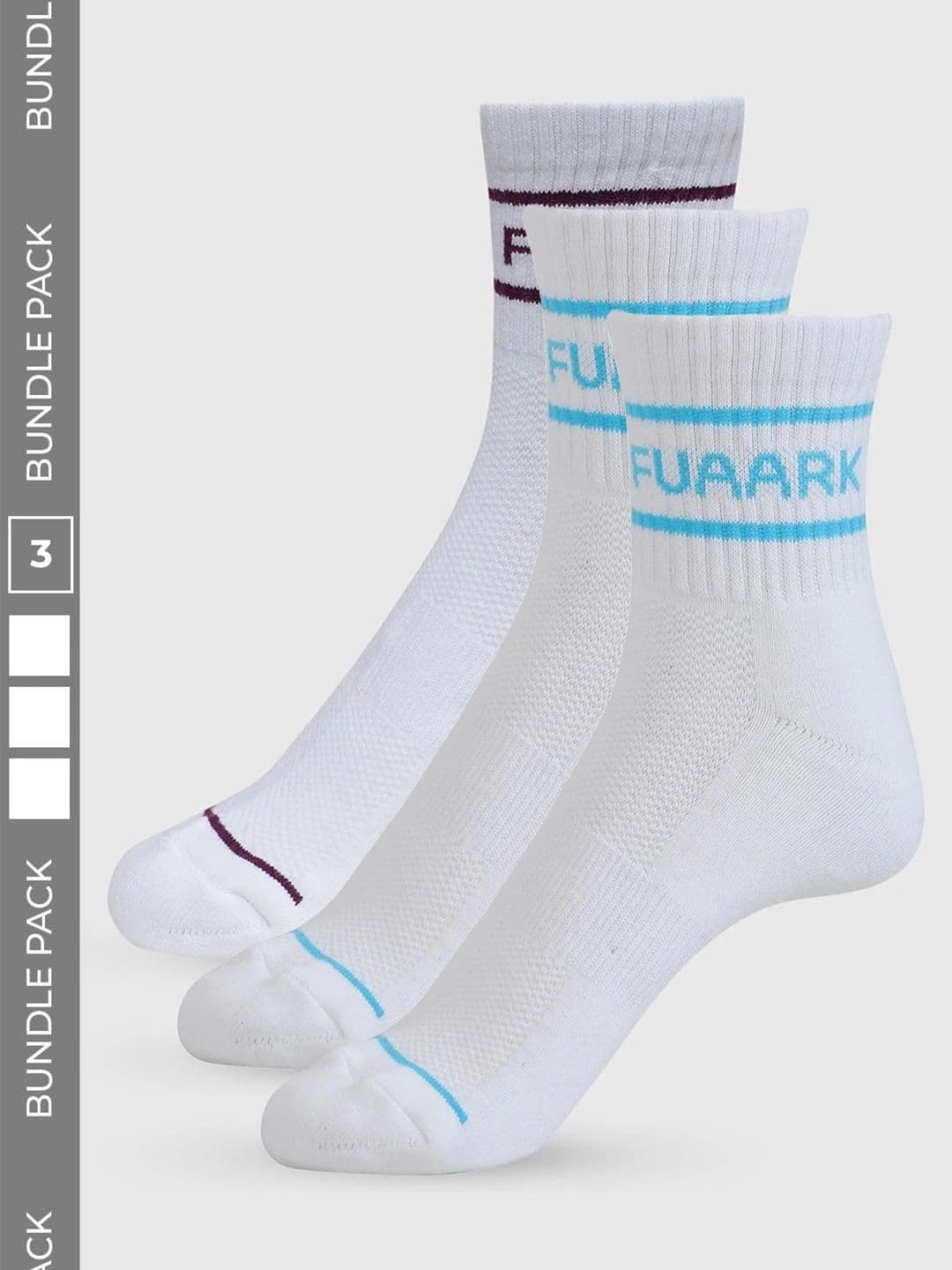 FUAARK Unisex Pack of 3 Cotton Assorted Calf Length Socks - view 1