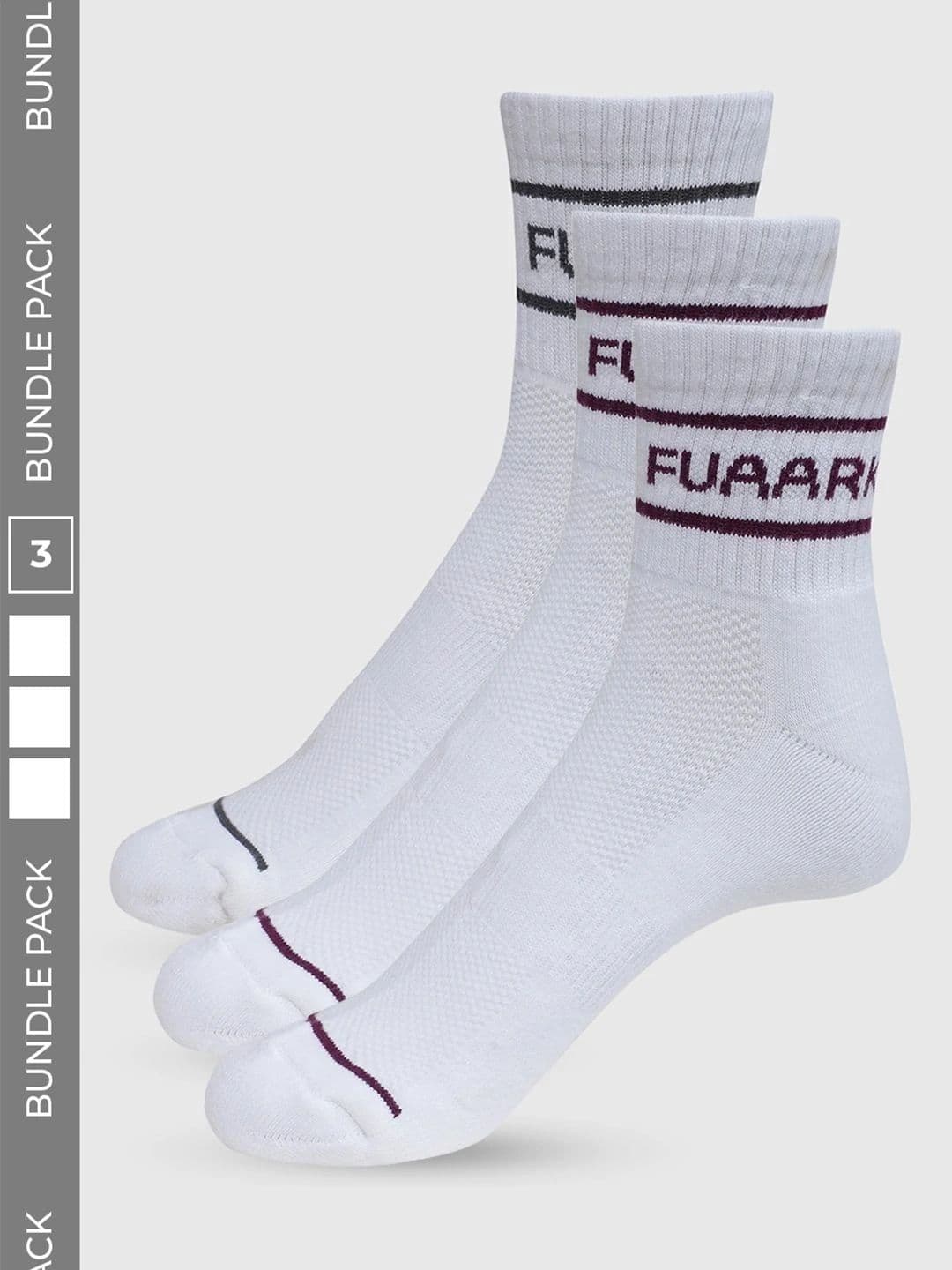 FUAARK Unisex Pack of 3 Cotton Assorted Striped Above Ankle Socks - view 1