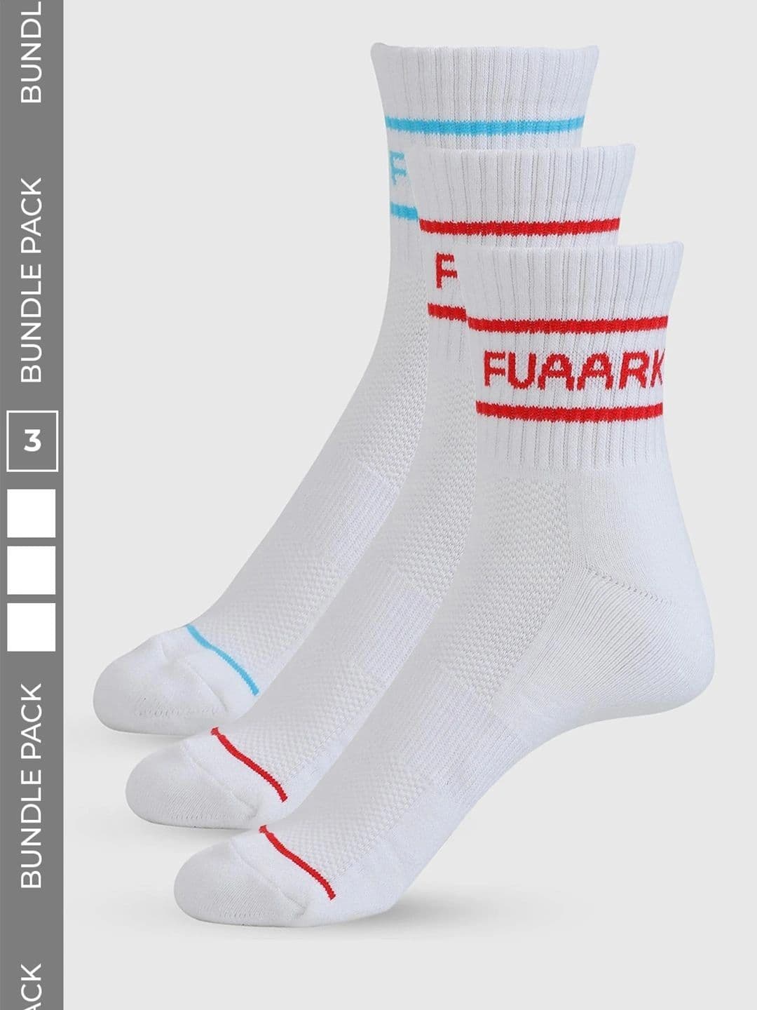 FUAARK Unisex Pack of 3 Cotton Assorted Patterned Above Ankle Socks - view 1