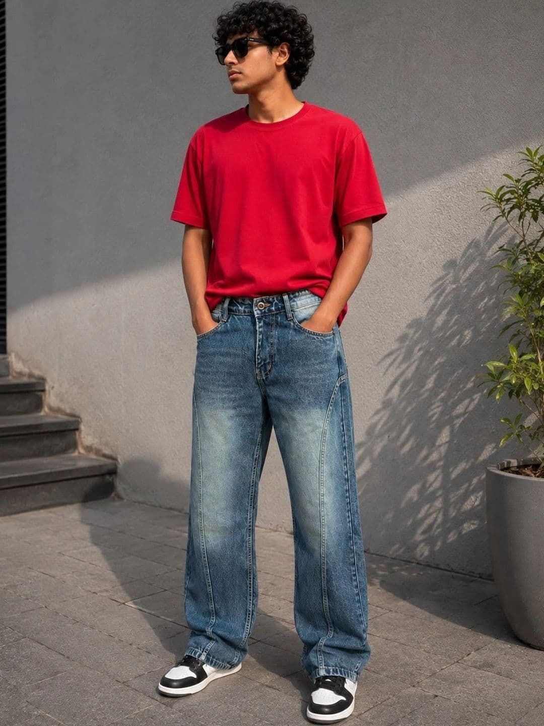 Tini Huggs Men Mid-Rise Low Distress Jeans - view 1