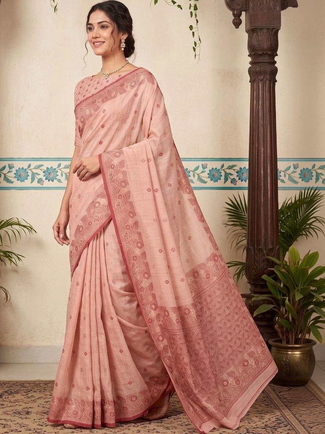 R K MANIYAR Woven Design Zari Pure Cotton Designer Saree - view 1