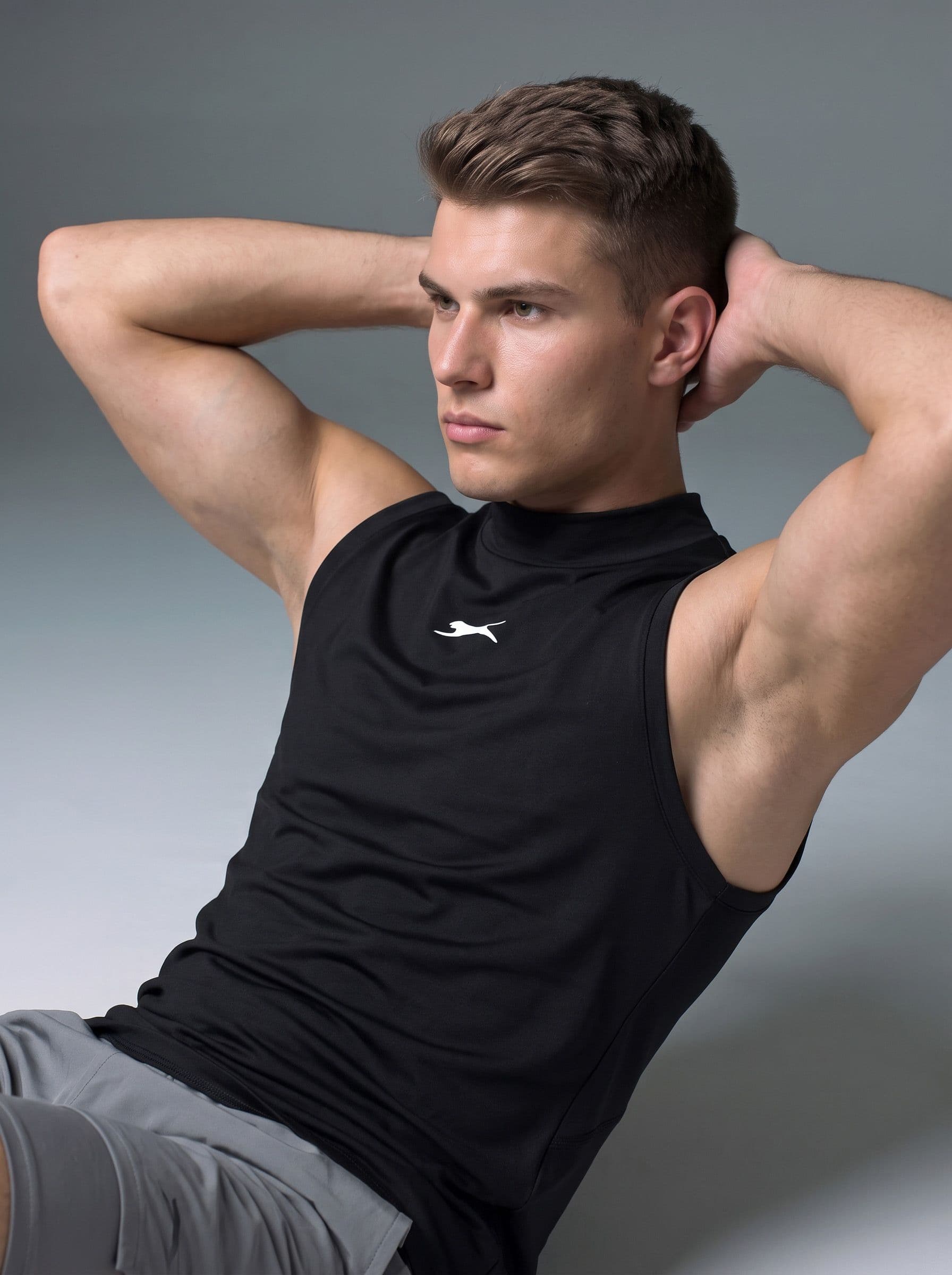 Slazenger Slim Fit Brand Logo High Neck T-shirt - view 1