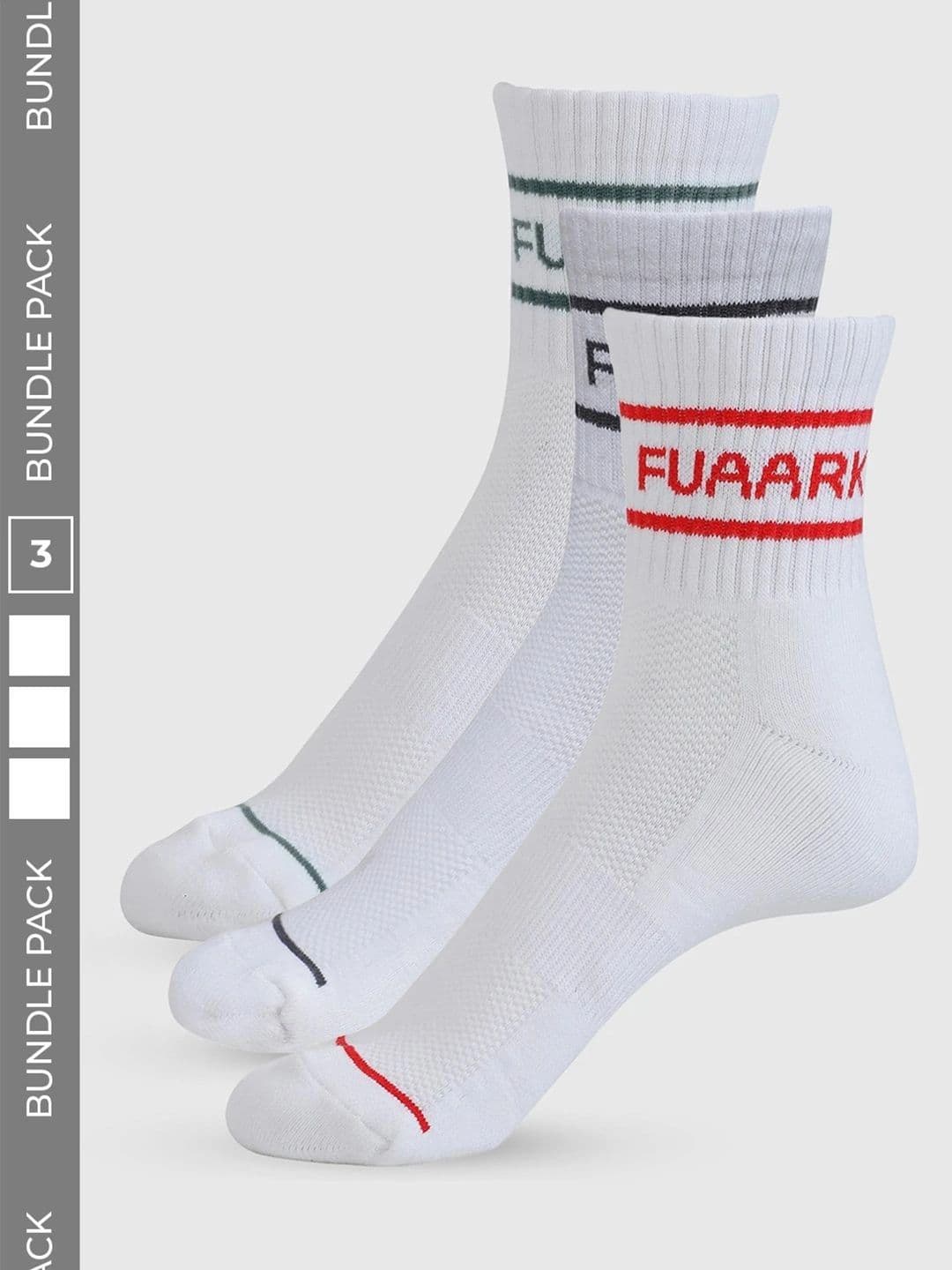 FUAARK Unisex Pack of 3 Cotton Assorted Patterned Above Ankle Socks - view 1