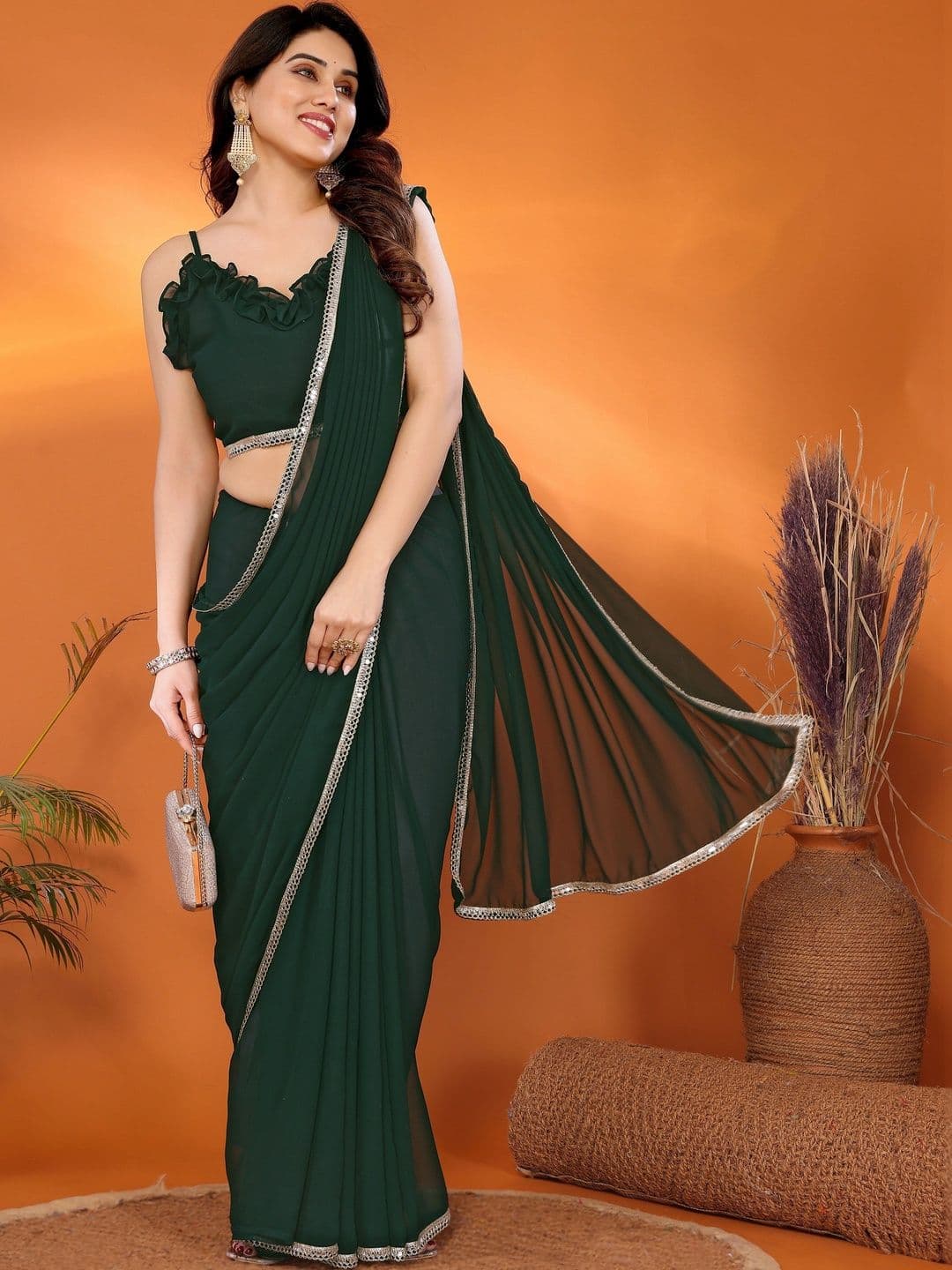 Meet Trendz Pure Georgette Saree - view 1