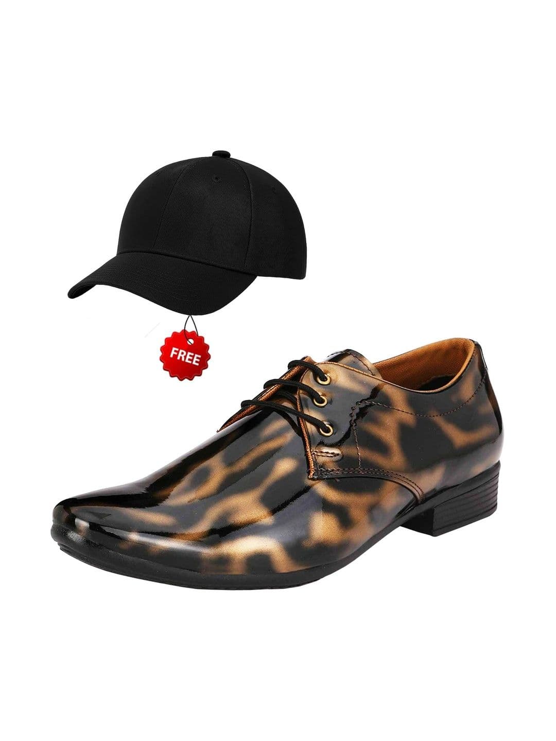 Vitoria Men Textured Pointed Toe Lace-Ups Derbys Formal Shoes With Cap - view 1