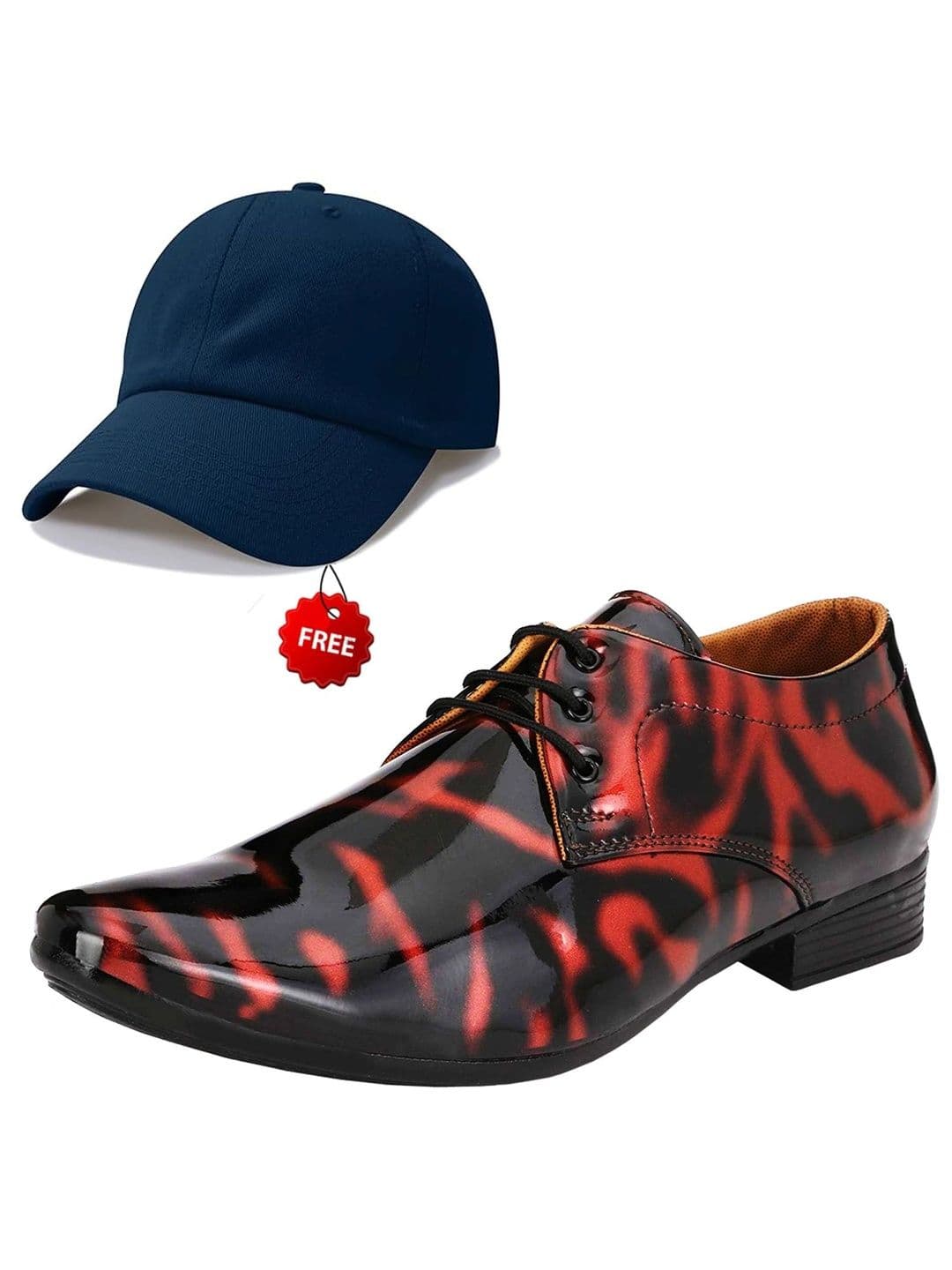 Vitoria Men Textured Pointed Toe Lace-Ups Derbys Formal Shoes With Cap - view 1