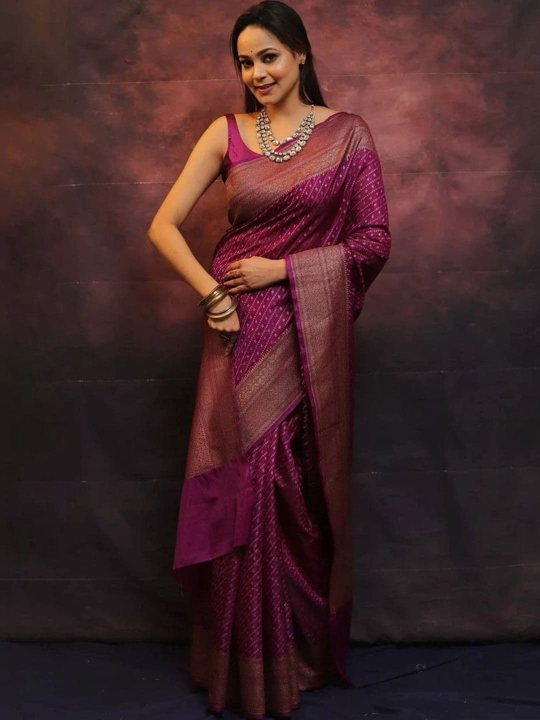 ADIANADI Zari Silk Cotton Banarasi Saree - view 1