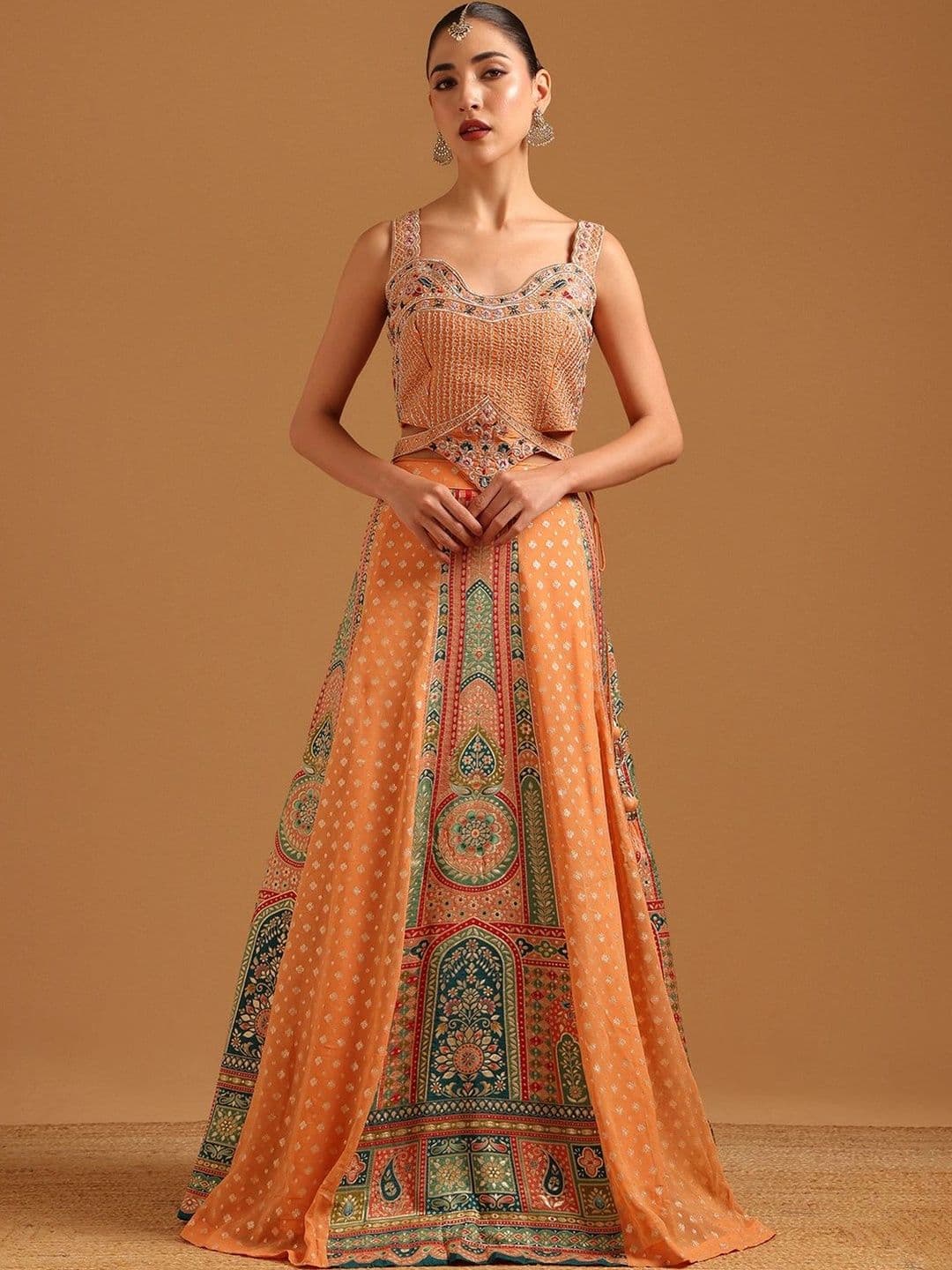 Soch Embellished Thread Work Ready to Wear Lehenga & Blouse With Dupatta - view 1