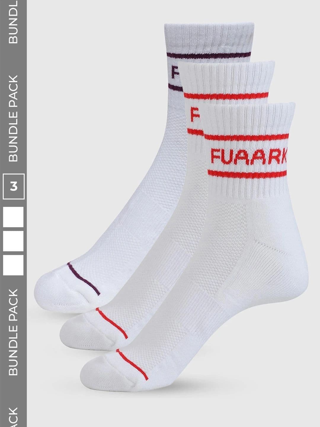 FUAARK Unisex Pack of 3 Cotton Assorted Patterned Above Ankle Socks - view 1