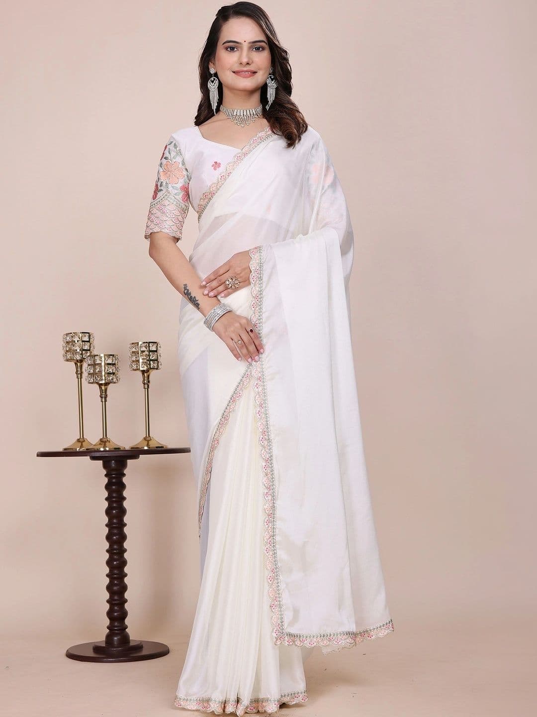 LeeliPeeri Designer Embroidered Poly Chiffon Designer Saree - view 1
