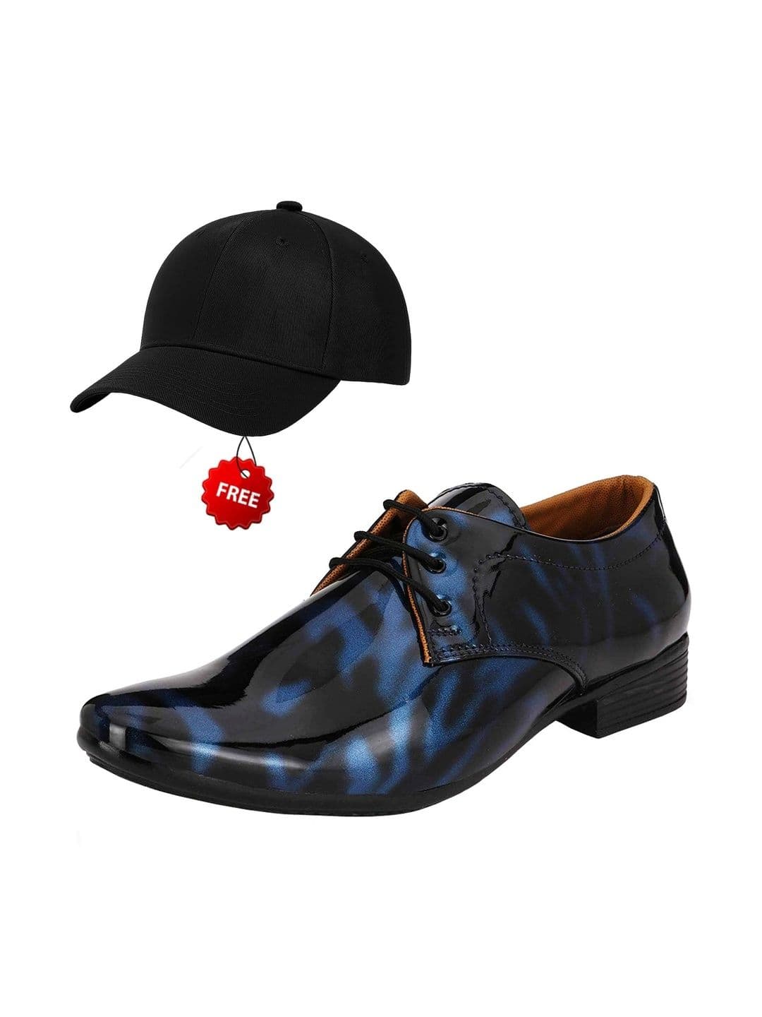 Vitoria Men Textured Pointed Toe Lace-Ups Derbys Formal Shoes With Cap - view 1