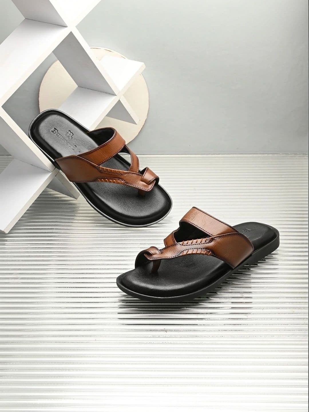 House of Pataudi Men Leather Comfort Sandals - view 1