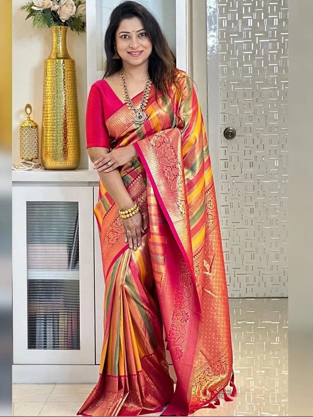 JIVUBA Woven Design Zari Art Silk Designer Banarasi Saree - view 1