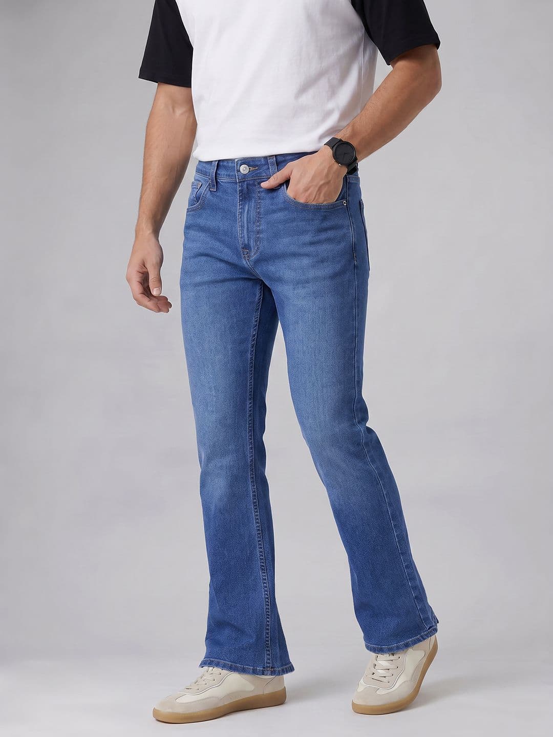 SPYKAR Men Rafter Bootcut Mid-Rise Light Fade Stretchable Jeans - view 1