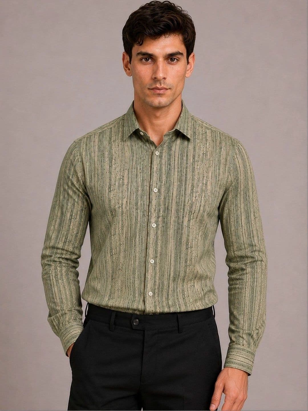 Foomer Men Multi Striped Cotton Casual Shirt - view 1