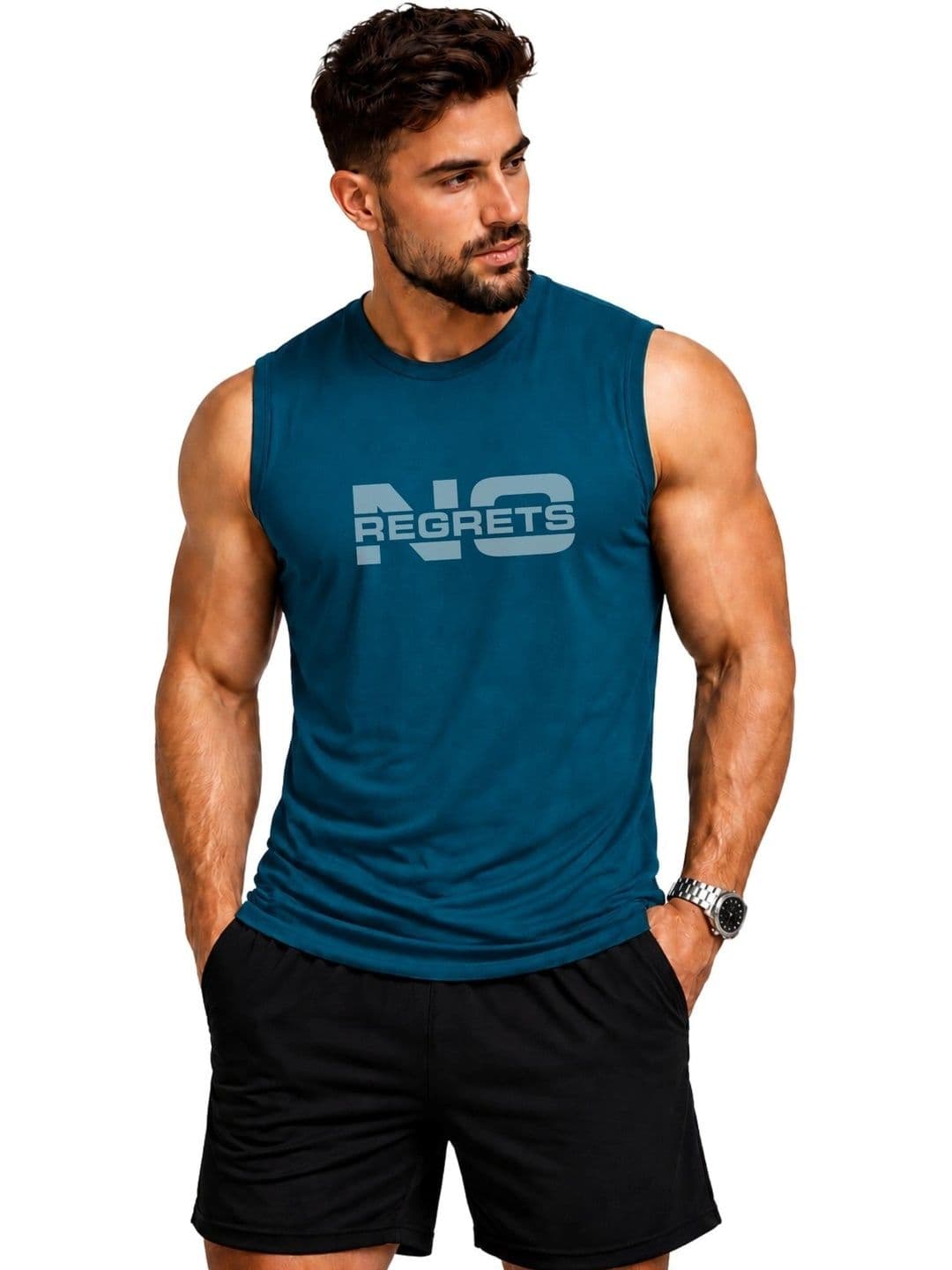 3Colors Printed Gym Vest - view 1