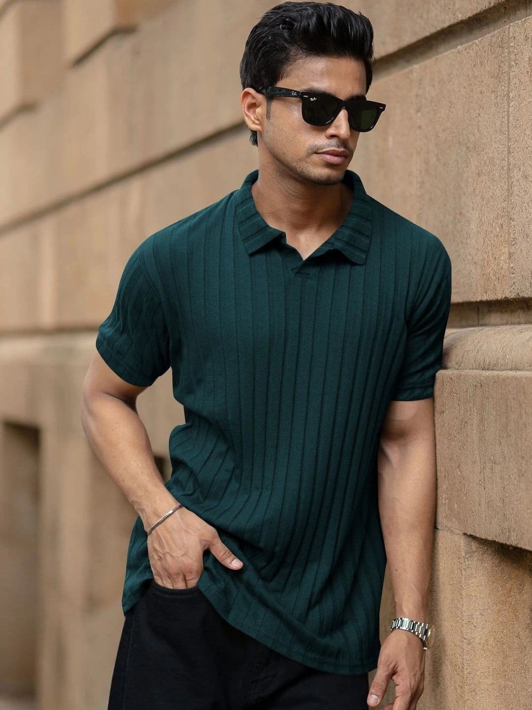 MAKEMODE Men Polo Collar T-shirt - view 1