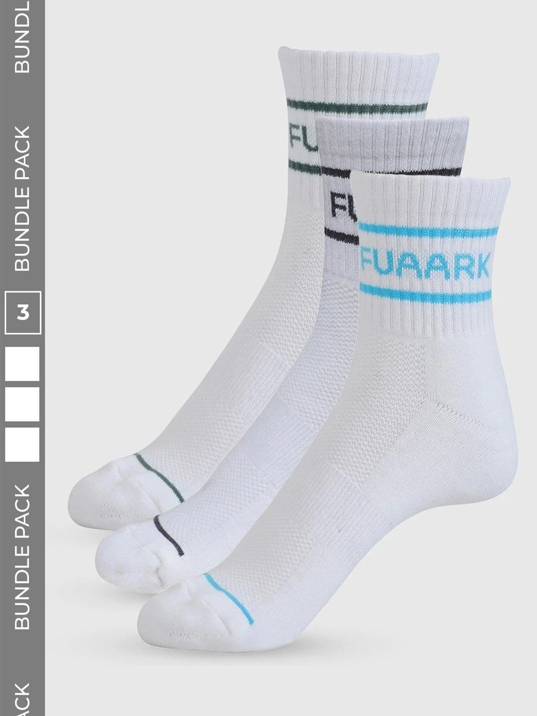 FUAARK Unisex Pack of 3 Cotton Assorted Patterned Above Ankle Socks - view 1