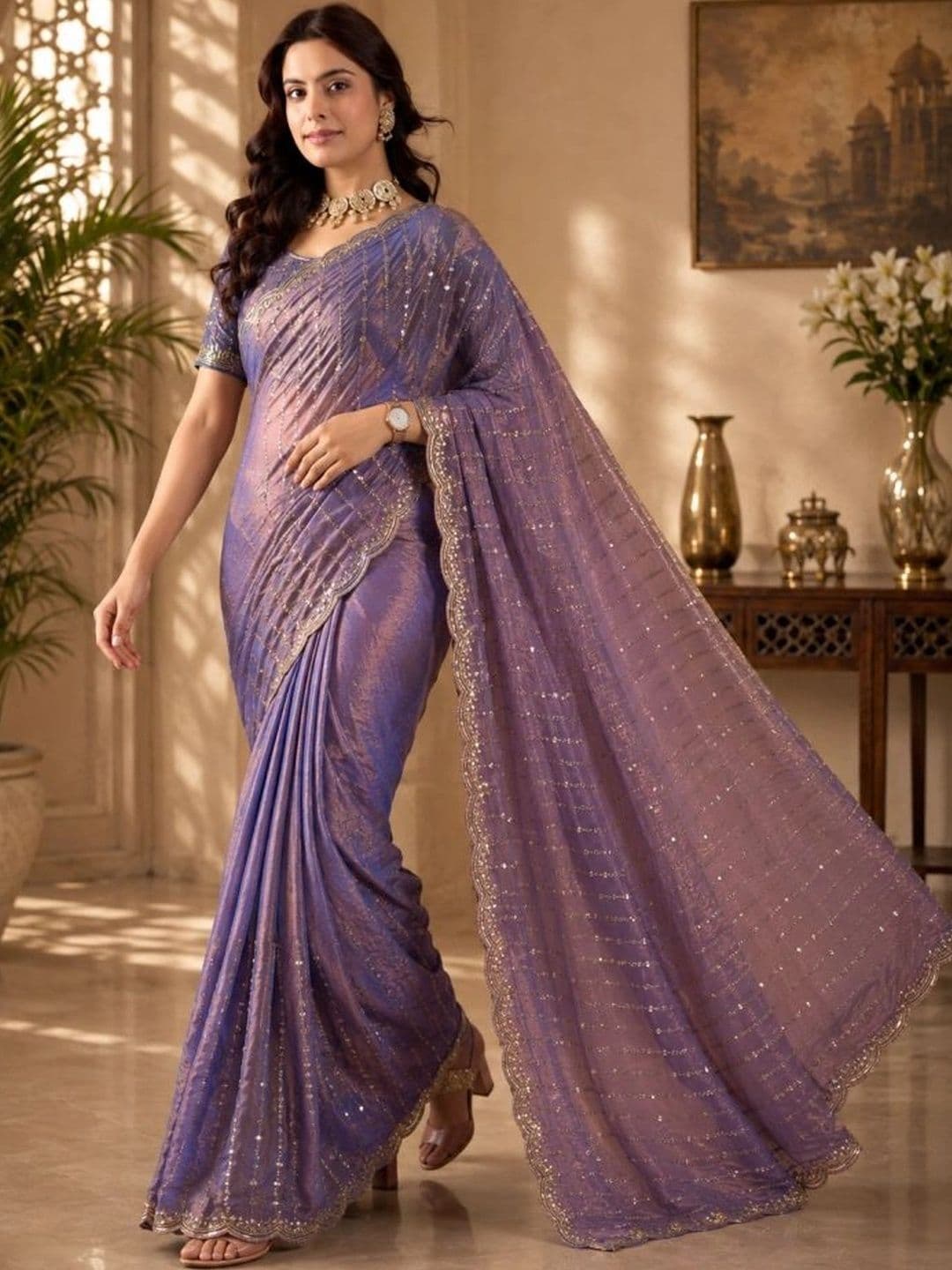 RASI FASHION Organza Banarasi Saree - view 1