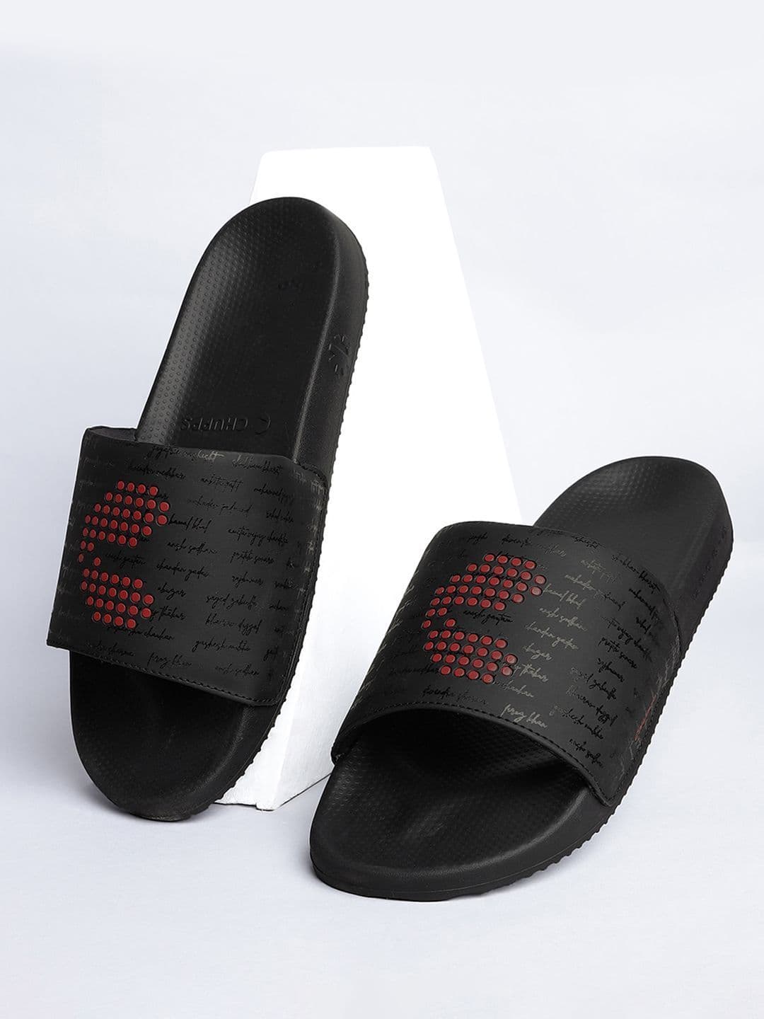 CHUPPS Men Black Red Dot Fusion V2 Ergo-X Orthopedic Sliders - view 1