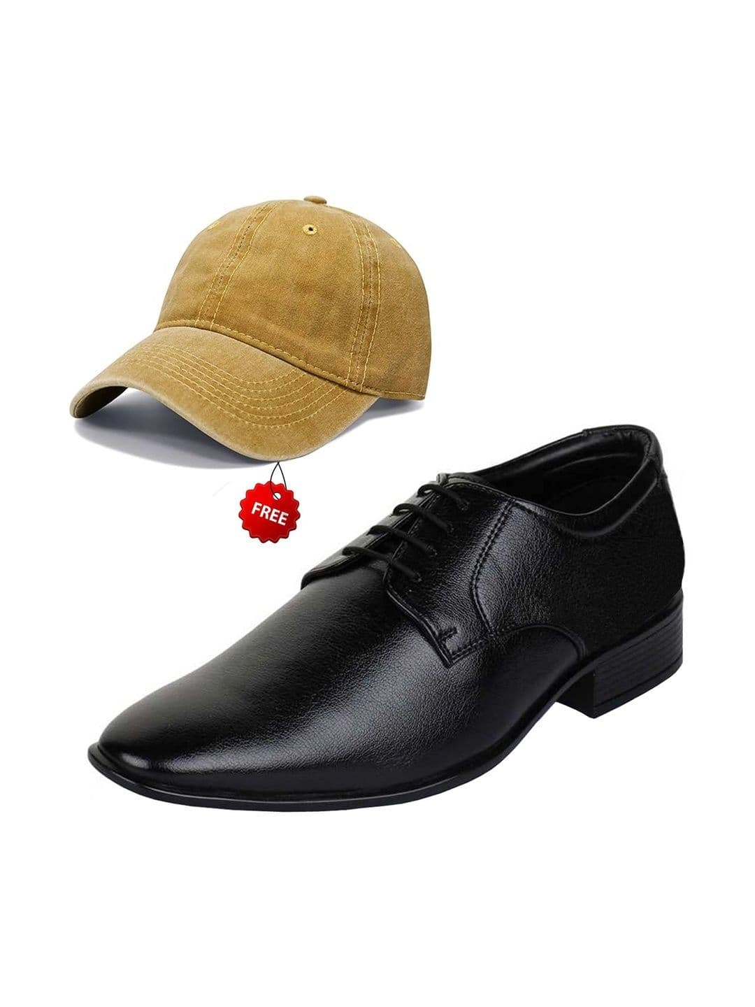 Vitoria Men Pointed Toe Lace-Ups Derbys Formal Shoes With Cap - view 1