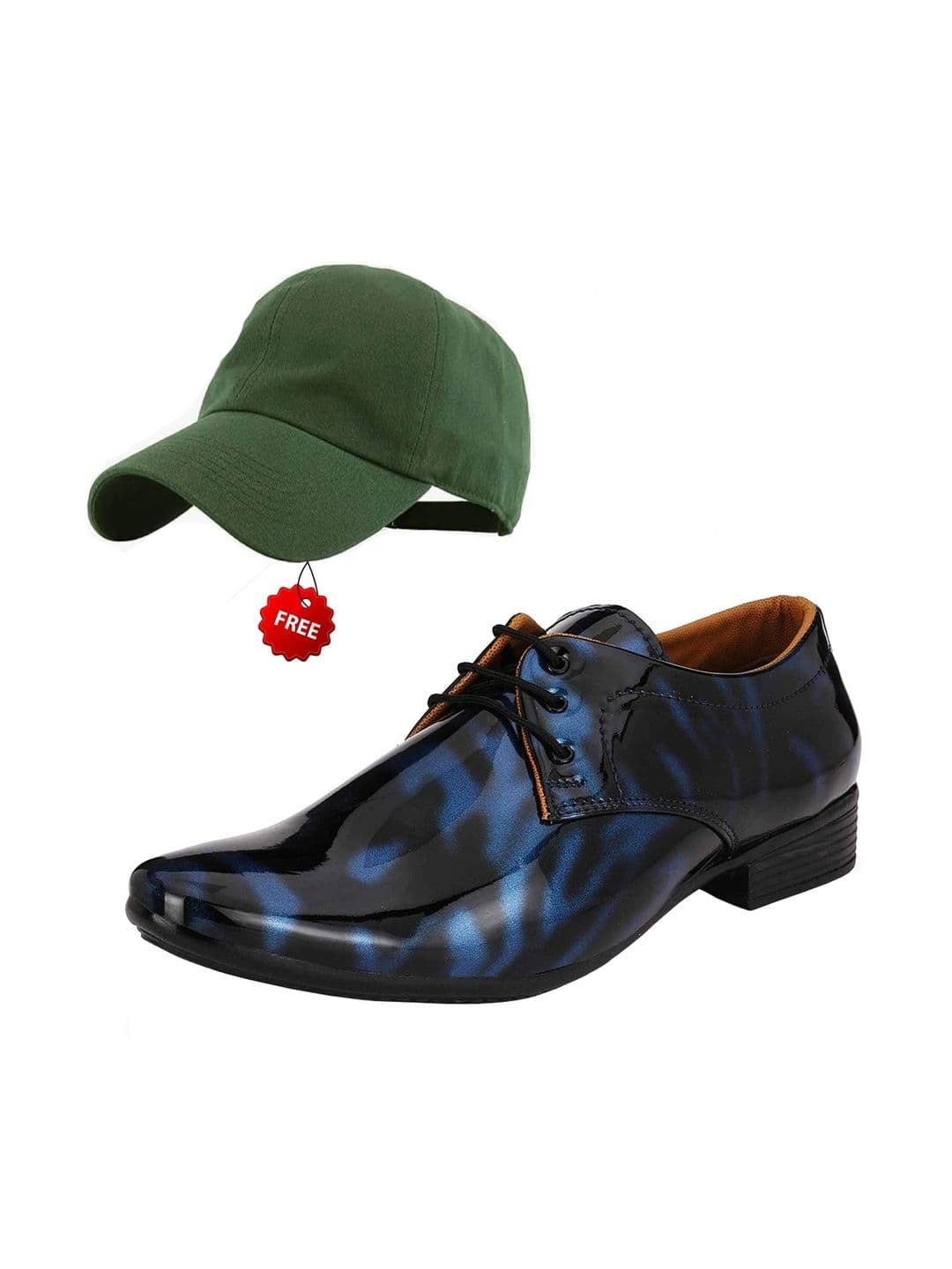 Vitoria Men Textured Pointed Toe Lace-Ups Derbys Formal Shoes With Cap - view 1