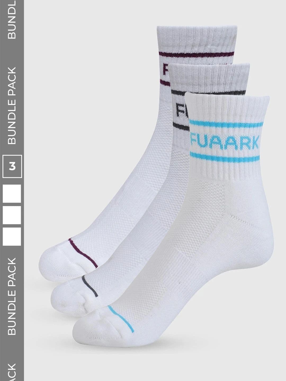 FUAARK Unisex Pack of 3 Cotton Assorted Patterned Above Ankle Socks - view 1