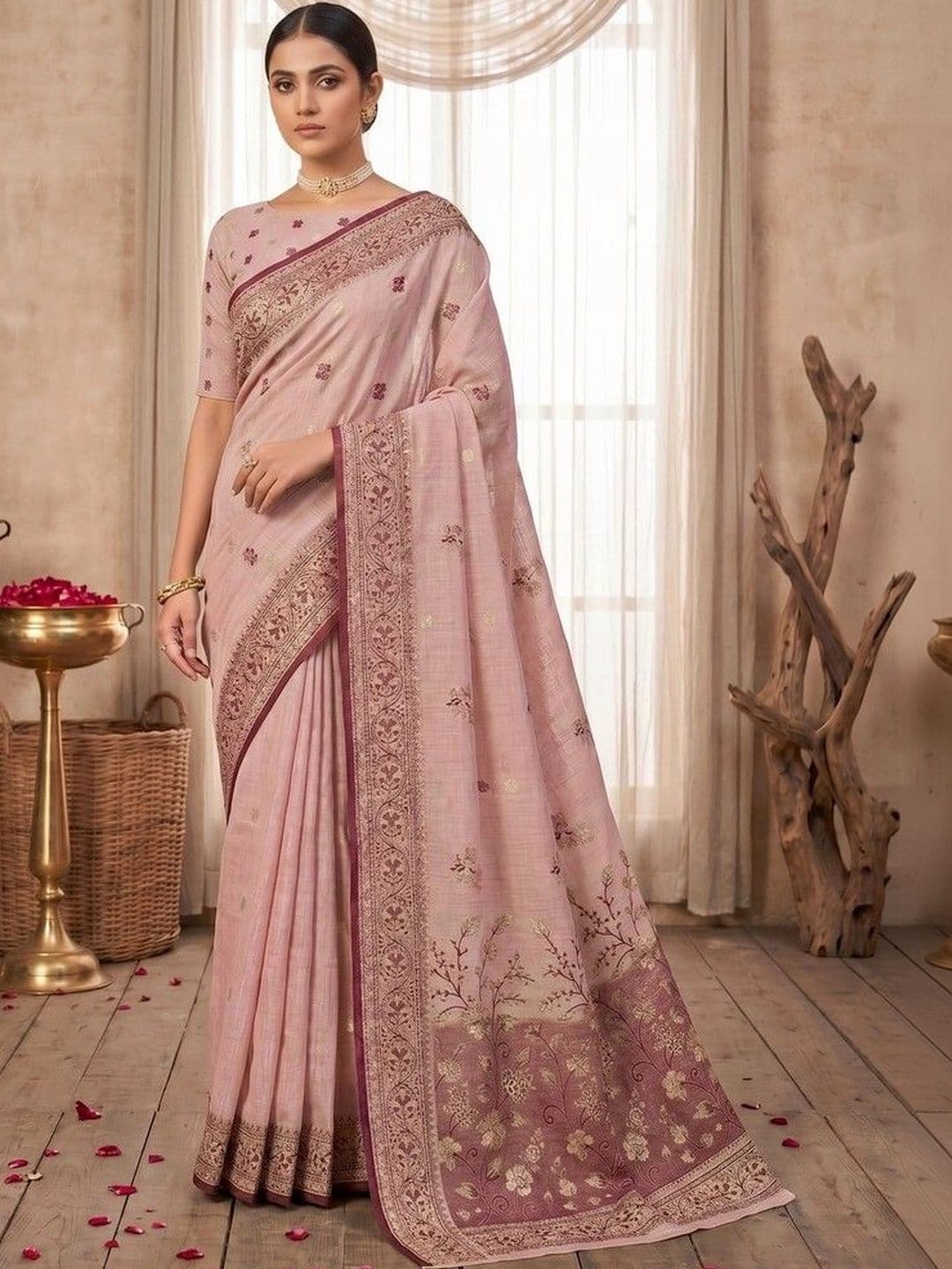 R K MANIYAR Woven Design Zari Pure Cotton Designer Saree - view 1