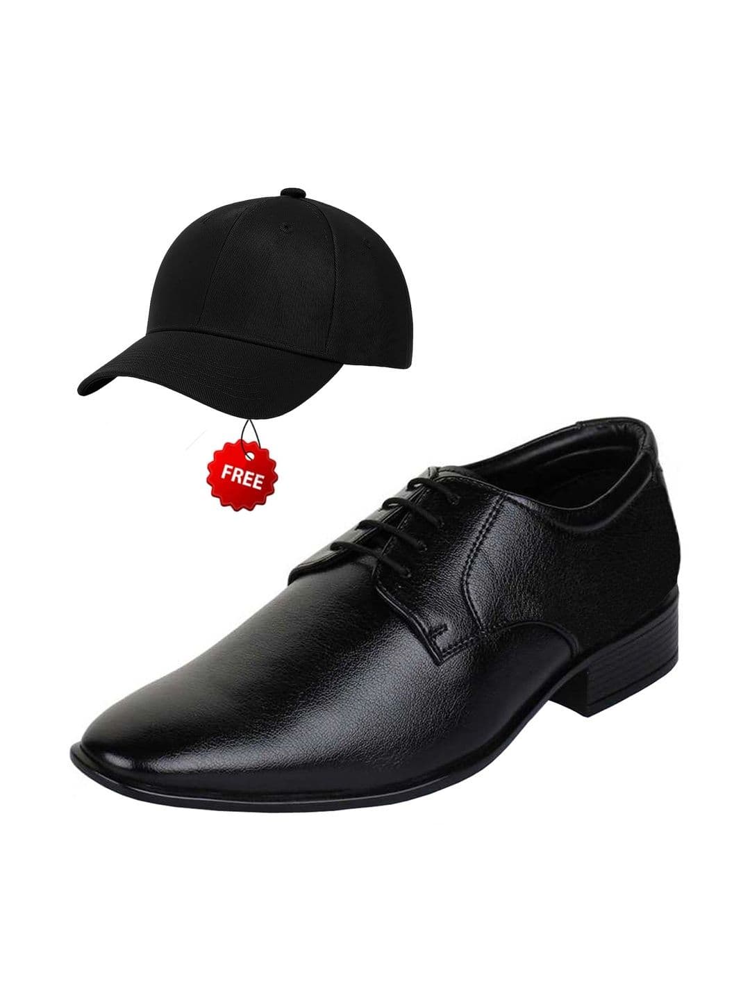 Vitoria Men Textured Pointed Toe Lace-Ups Derbys Formal Shoes With Cap - view 1