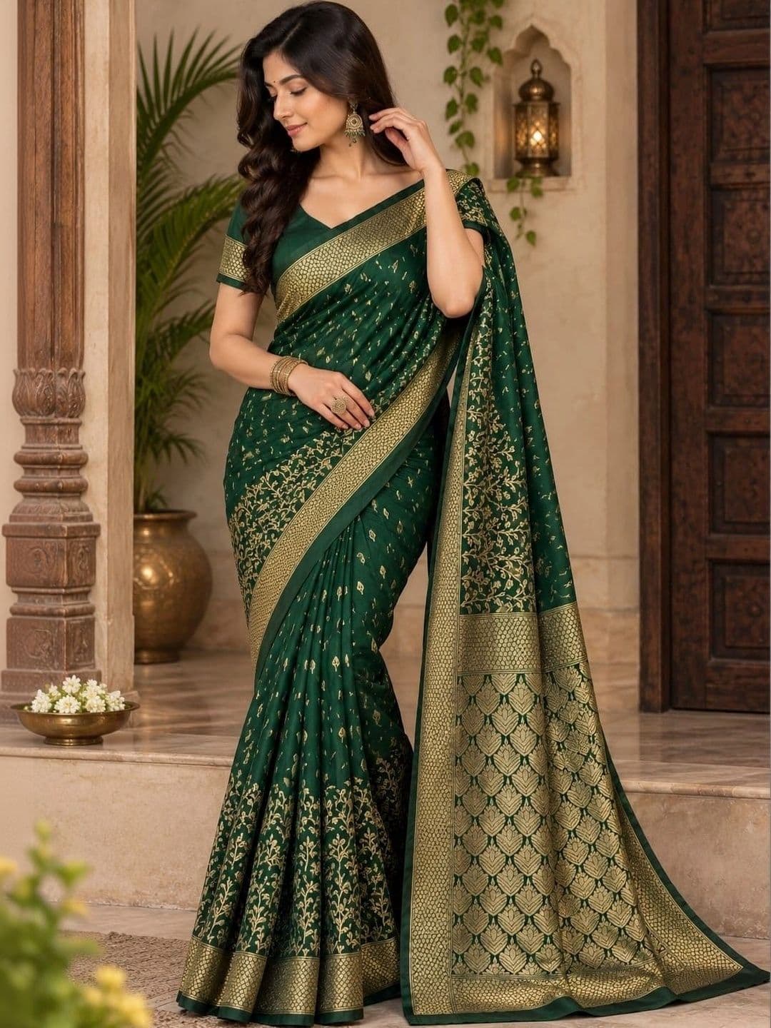 Leelavati Women Woven Design Zari Art Silk Saree - view 1