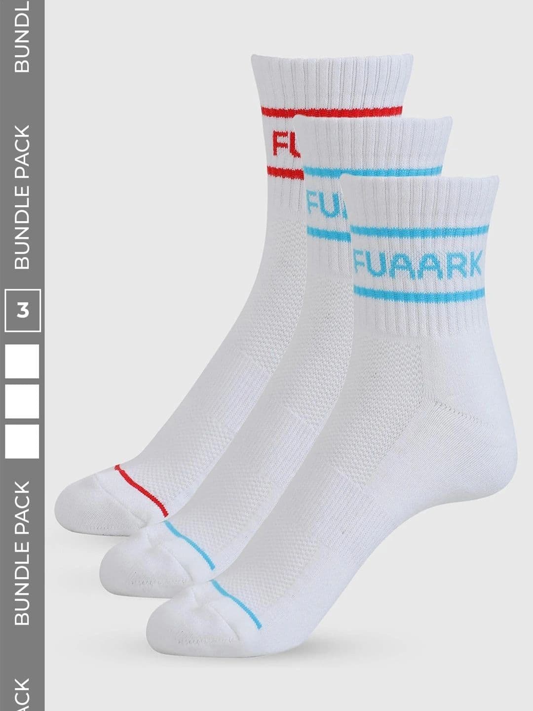 FUAARK Unisex Pack of 3 Cotton Assorted Patterned Above Ankle Socks - view 1