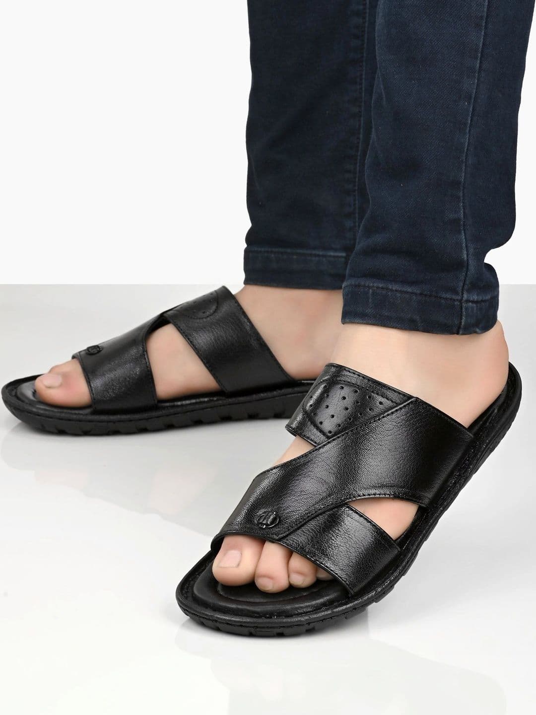 House of Pataudi Men Leather Comfort Sandals - view 1