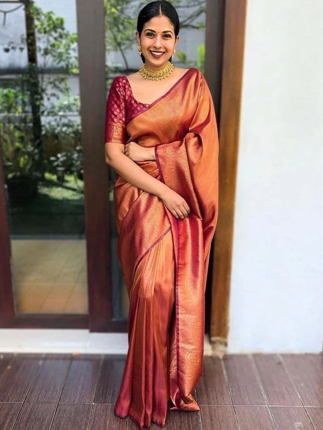 JIVUBA Woven Design Zari Art Silk Designer Banarasi Saree - view 1