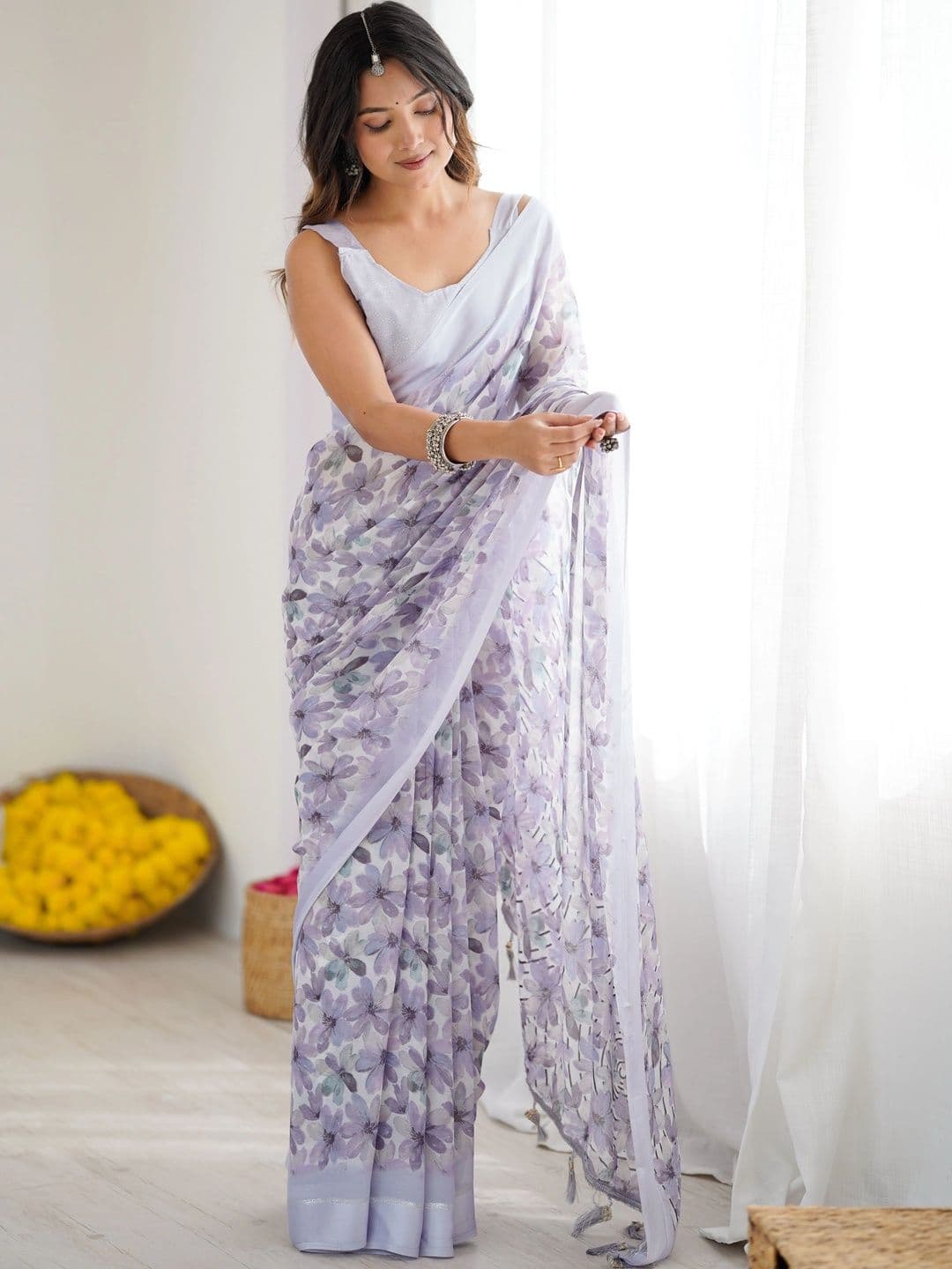 Meet Trendz Satin Saree - view 1